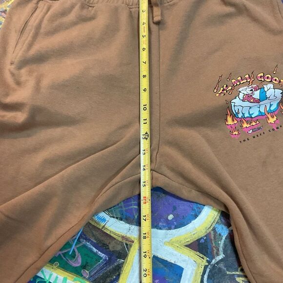 Neff “It’s All Good” Polar Bear Sweatpants | Brown Flame Joggers | Size XL - Picture 9 of 13